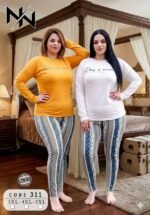 بيجاما خريفي حريمي كم طويل “ديوس” ليجنز أوفر سايز