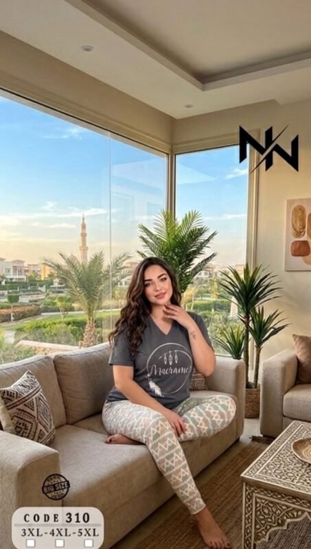 بيجاما صيفي حريمي “وومان” بنطلون طويل أوفر سايز (Copy)